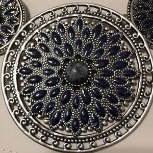 Blue Medallion Statement Necklace